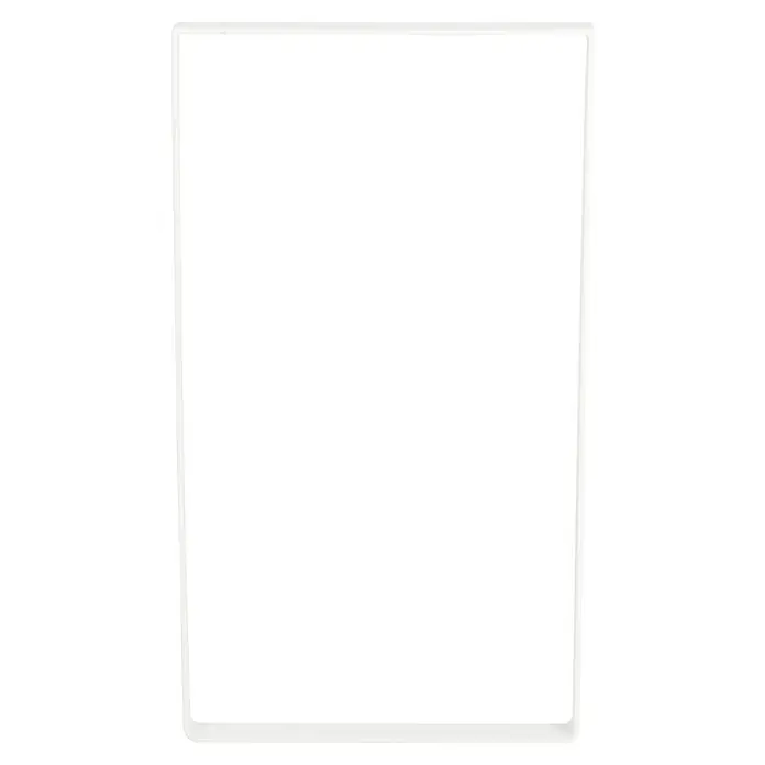 Möbelfuß Strong - L x B x H: 4 x 38,5 x 71 cm, Traglast: 150 kg, Stahl, Weiß - Weißer Rahmen auf schwarzem Hintergrund. Schlichtes und elegantes Design für Fotos oder Kunstwerke. Ein moderner Akzent für jedes Zuhause.