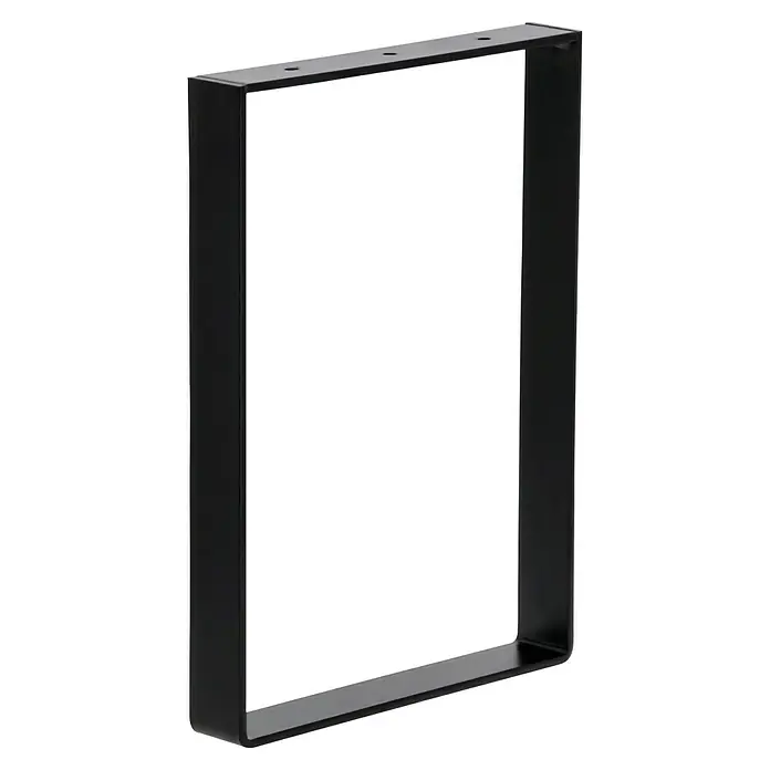 Möbelfuß Strong - L x B x H: 4 x 25 x 35 cm, Traglast: 250 kg, Stahl, Schwarz - Schwarzes, rechteckiges, modernes Tischbein aus Metall. Es ist robust und ideal für DIY-Möbelprojekte, um einen einzigartigen Look zu kreieren.