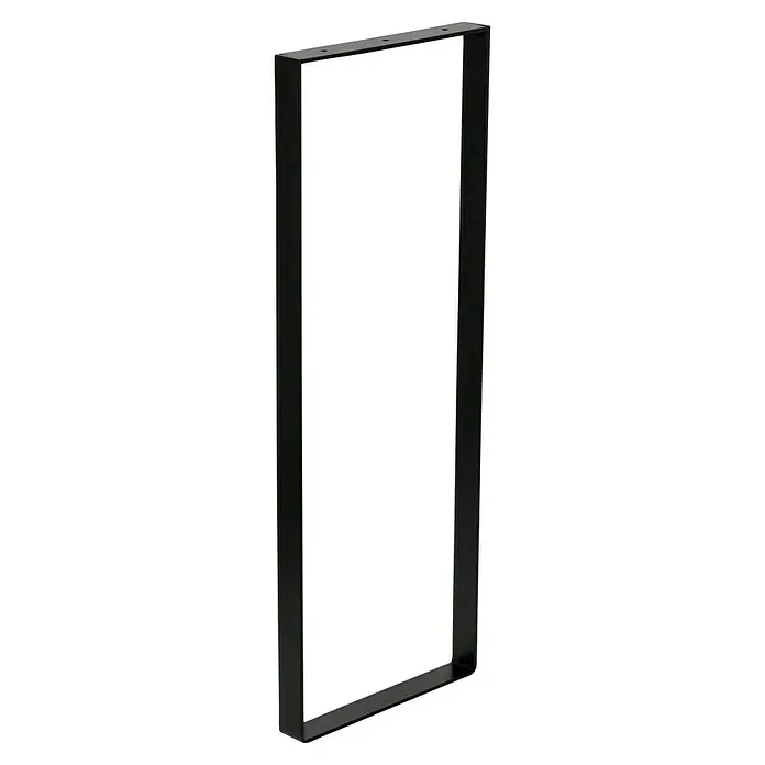 Möbelfuß Strong - L x B x H: 4 x 30 x 80 cm, Traglast: 250 kg, Stahl, Schwarz - Ein einzelnes schwarzes Tischbein aus Metall, das sich ideal für DIY-Tischprojekte eignet. Es bietet Stabilität und einen modernen Look für jeden Tisch.