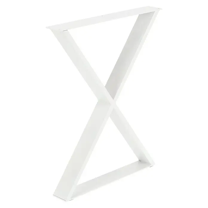 Tischgestell Strong - L x B x H: 58 x 80 x 71,2 cm, Traglast: 250 kg, Stahl, Weiß - Weißes, modernes Tischbein in X-Form, ideal für DIY-Möbelprojekte. Perfekt für Esstische oder Schreibtische, stilvoll und stabil.