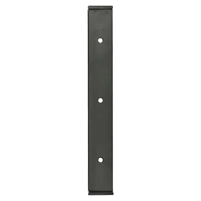 Möbelfuß Strong - L x B x H: 4 x 30 x 80 cm, Traglast: 250 kg, Stahl, Schwarz - Schmale, graue Metallplatte mit drei Löchern zur Befestigung an der Wand. Ideal für diverse Montagearbeiten im Innenbereich.