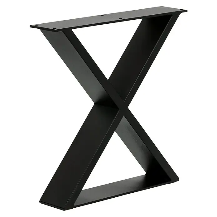 Tischgestell Strong - L x B x H: 38 x 8 x 38,2 cm, Traglast: 250 kg, Stahl, Schwarz - Schwarze X-förmige Tischbeine aus Metall für einen modernen und industriellen Look. Ideal für DIY-Tische und Möbelprojekte.