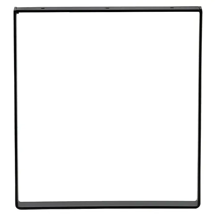 Rei Möbelfuß Strong - L x B x H: 4 x 35 x 38,5 cm, Traglast: 250 kg, Stahl, Schwarz - Nahaufnahme eines quadratischen, modernen Tabletts mit schwarzem Rahmen.