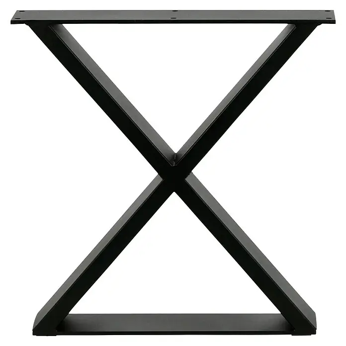 Tischgestell Strong - L x B x H: 38 x 8 x 38,2 cm, Traglast: 250 kg, Stahl, Schwarz - Schwarzes, modernes Tischbein aus Metall in X-Form für Esstische oder Schreibtische. Die perfekte Basis für Ihre Möbelprojekte.
