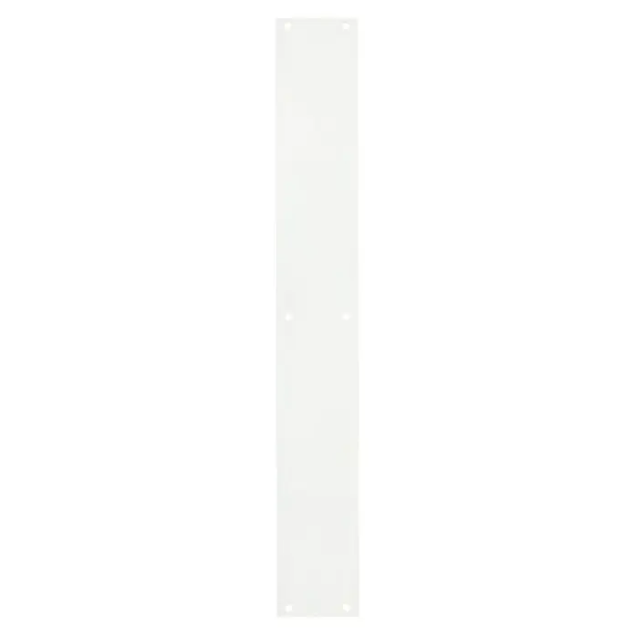 Tischgestell Strong - L x B x H: 58 x 80 x 71,2 cm, Traglast: 250 kg, Stahl, Weiß - Das Bild zeigt eine lange, schmale, weiße Türplatte mit vorgebohrten Löchern, ideal für die Montage an einer Tür zur Verstärkung und zum Schutz.