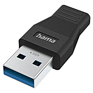 Hama USB-Adapter (Schwarz, USB A-Stecker, USB C-Stecker)