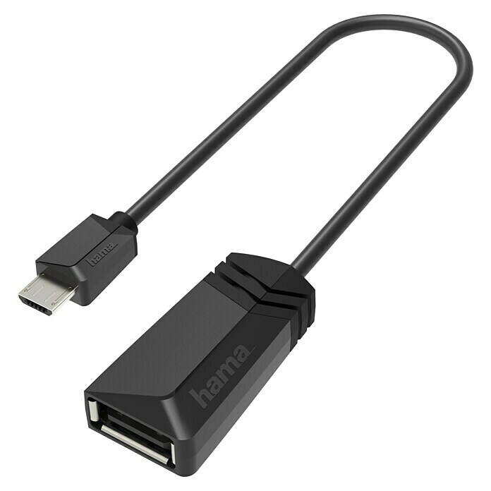 Hama USB-Adapter OTG Micro-USB-Stecker - USB-Buchse (Schwarz, Bis zu 480 Mbit/s) | BAUHAUS