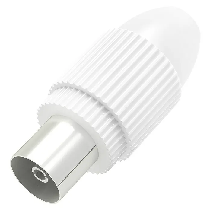 Hama Koax-Steckbuchse Antennen-Kupplung klemmbar - Kunststoff, Koax-Kupplung - Weiße TV-Antennenstecker.