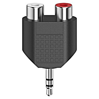 Hama Audio-Adapter 3,5-mm-Klinken-Stecker Stereo - 2x Cinch-Kupplung (Schwarz)