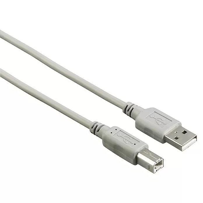 Hama Verbindungskabel USB-A, USB-B - Länge: 1,5 m - Graues USB-Kabel mit Typ-A- und Typ-B-Anschlüssen zum Verbinden von Peripheriegeräten.