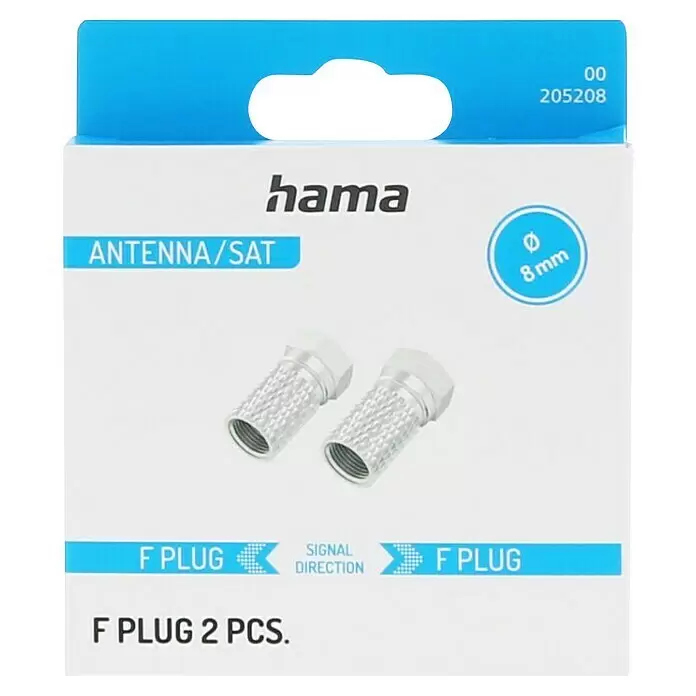 Hama F-Stecker 2 Stück - Außendurchmesser: 8 mm - Vorderansicht