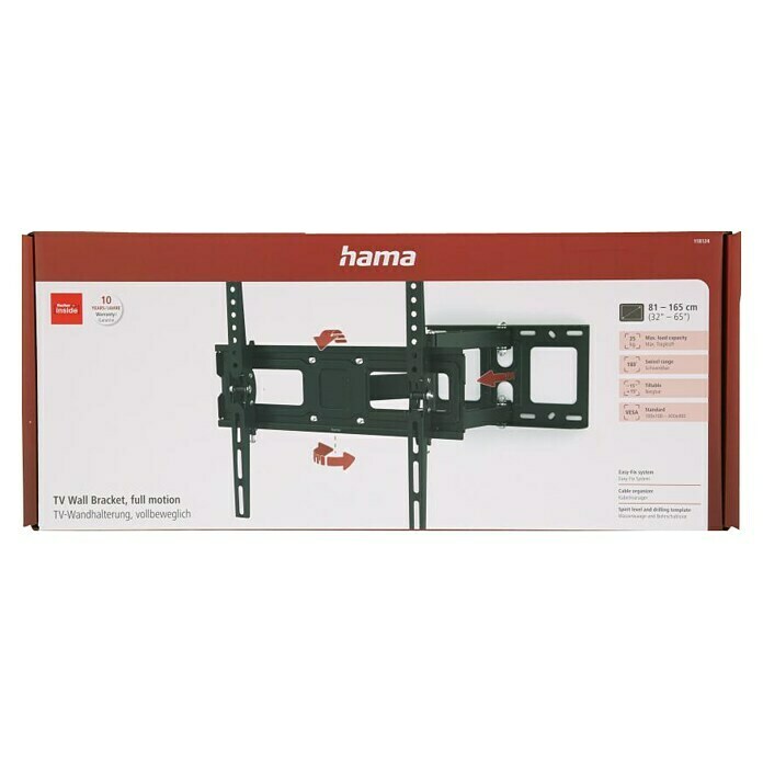 TV-Wandhalterung (Passend | Bildschirmdiagonale Fullmotion 35 65″, VESA-Norm x 400) Hama BAUHAUS 32 für: kg, - Belastbarkeit: 400
