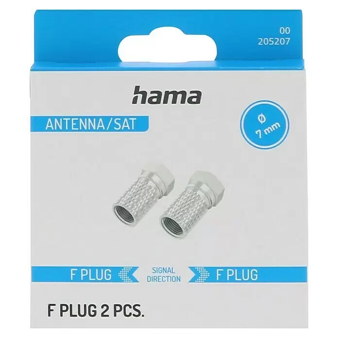 Hama F-Stecker 2 Stück - Außendurchmesser: 7 mm - Vorderansicht