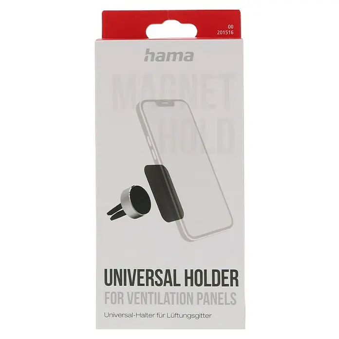 Hama Kfz-Smartphone-Halterung Magnet Alu für Lüftung360 ° drehbar, Passend für: Jedes Smartphone mit und ohne Case oder Schutzhülle