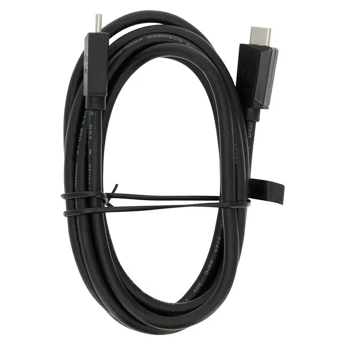 Hama USB-Kabel "Full-Featured", E-Marker, USB 3.2 Gen1 - 1,5 m, USB C-Stecker, Schwarz - Schwarzes USB-Kabel mit Typ-C- und Micro-USB-Anschlüssen, aufgerollt und mit Kabelbinder befestigt für Ordnung und Komfort.