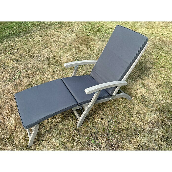 Garten-Liegestuhl Deckchair (Grey Washed, Akazie, Rückenlehne verstellbar) | BAUHAUS