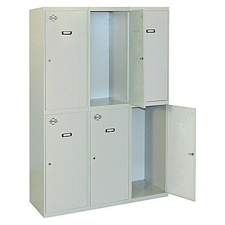 Simonrack Simonlocker Taquilla Prof. Tandem (L x An x Al: 50 x 120 x 180 cm, Gris/Gris, Número de puertas: 6 ud.)