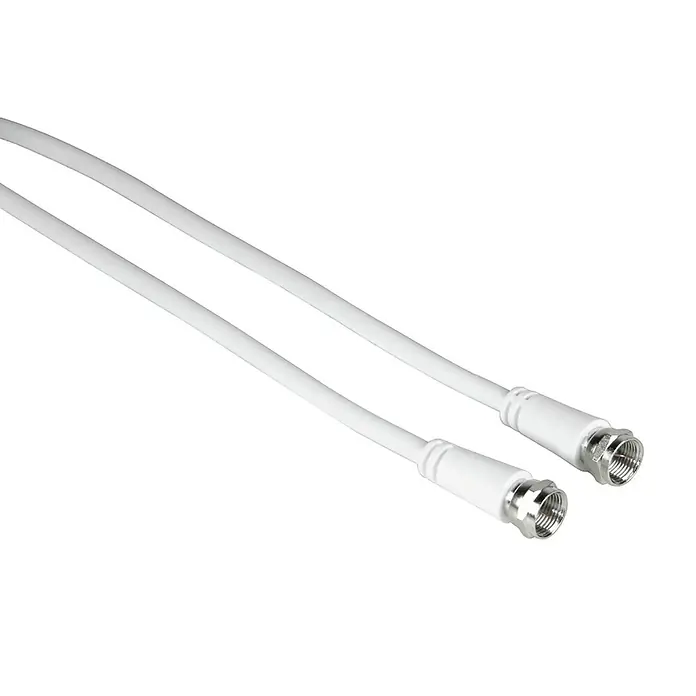 Hama Koaxialkabel F-Stecker - 1,5 m, Weiß, Schirmungsmaß: 75 dB - Detailaufnahme