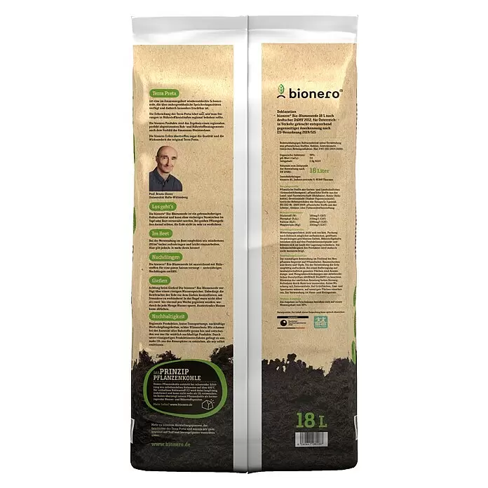 bionero Blumenerde Bienenschmaus - 18 l - Rückansicht