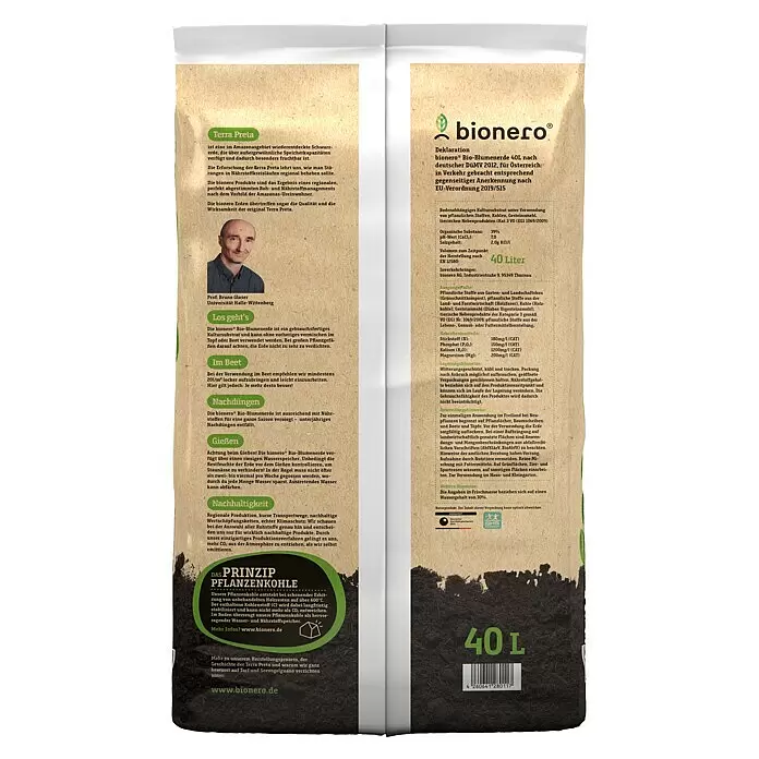 bionero Blumenerde Bienenschmaus - 40 l - Rückansicht