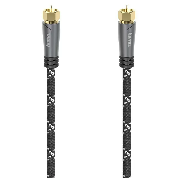 Hama Koaxialkabel - 1,5 m, Grau/Schwarz, Schirmungsmaß: 120 dB - Detailaufnahme