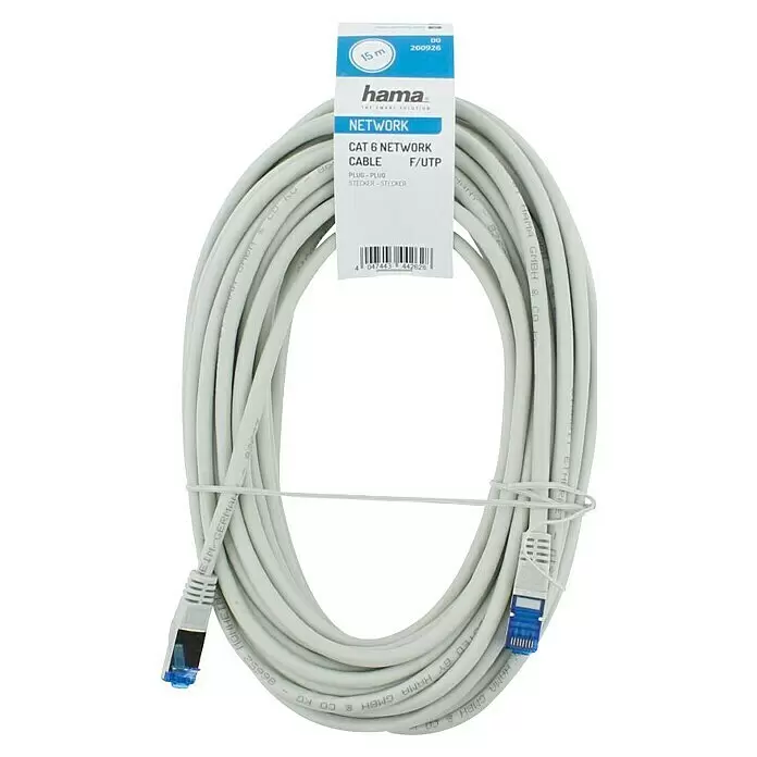Hama Netzwerk-Kabel - 15 m, Bis zu 1 GBit/s - Vorderansicht