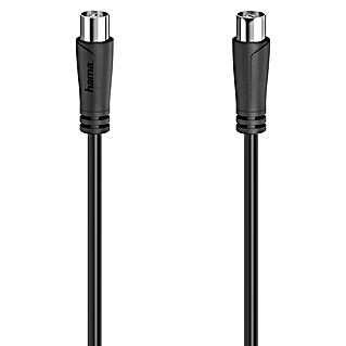 Hama Cable de conexión de antena (3 m, Negro, 90 dB, Clavija coaxial, acoplador coaxial)