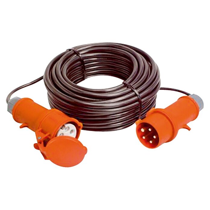 Verlängerungskabel (25 m, Rot/Schwarz)