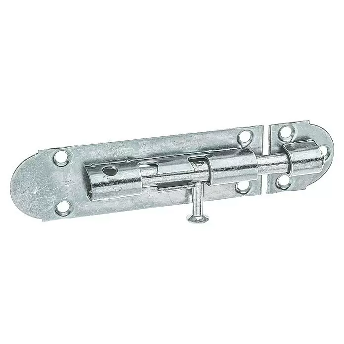 Stabilit Pestillo - L x An: 100 x 30 mm, Zincado - Pasador de cañón metálico galvanizado con barra deslizante y placas guía.