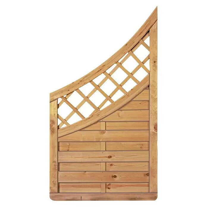 T & J Sichtschutzelement Avantgarde - 90 x 90/160 cm, Holz, Kesseldruckimprägniert Grün, Mit Doppelbogen - Vorderansicht