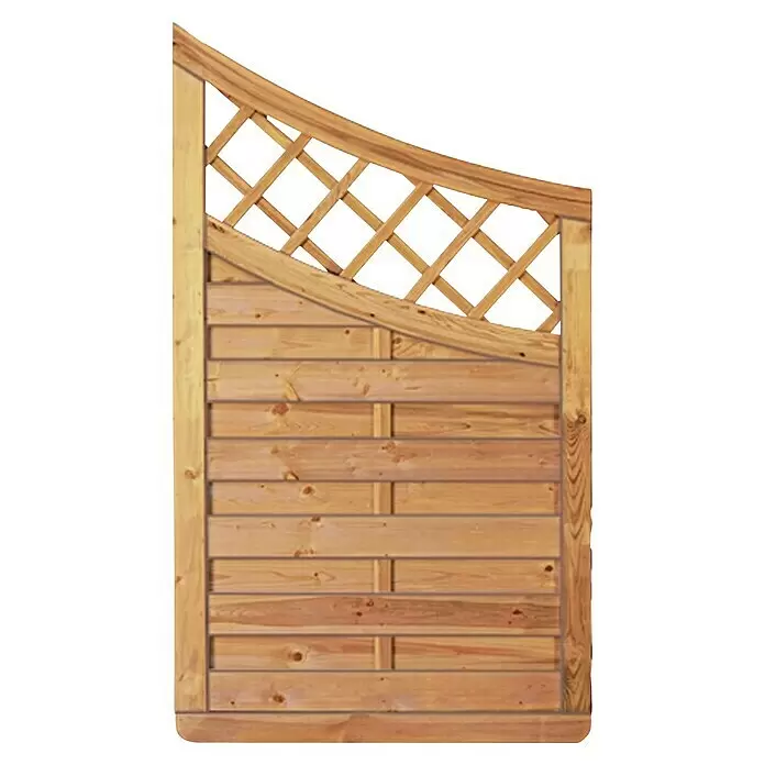 T & J Sichtschutzelement Avantgarde - 90 x 160/90 cm, Holz, Kesseldruckimprägniert Grün, Mit Doppelbogen - Vorderansicht