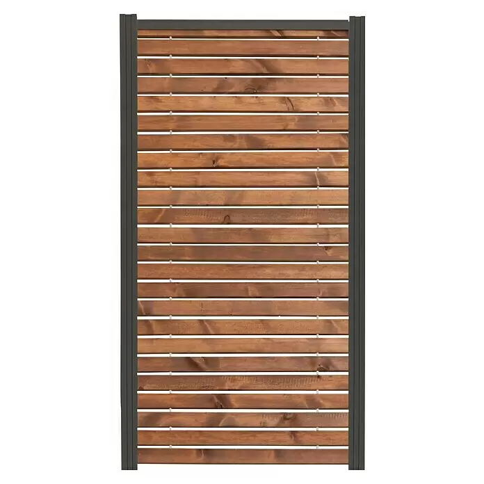 T & J Sichtschutzelement Taiga - 81,5 x 173 cm, Holz, Natur / Anthrazit - Vorderansicht