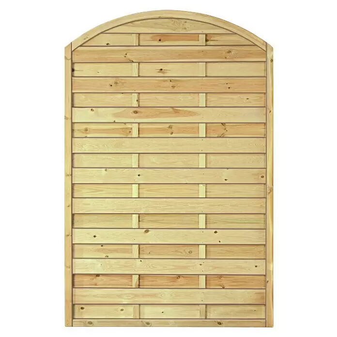 T & J Sichtschutzelement Maxi - B x H: 120 x 180 cm, Holz, Kesseldruckimprägniert Grün - Gebogenes Holzzaunelement mit horizontalen Latten.