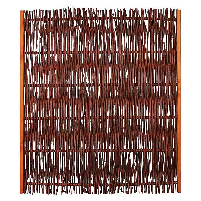 T & J Sichtschutzelement Fuego - 120 x 140 cm, Weide, Braun - Rustikaler, brauner Sichtschutz aus aufwendig geflochtenen Naturzweigen.