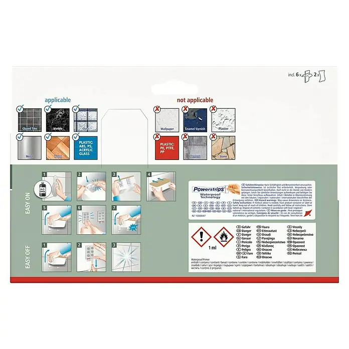 Tesa Caja de almacenaje Baboo M - L x An x Al: 24,2 x 10,2 x 11 cm, Plástico, Blanco y bambú - Información del producto: Superficies aplicables y no aplicables para la imprimación impermeable.