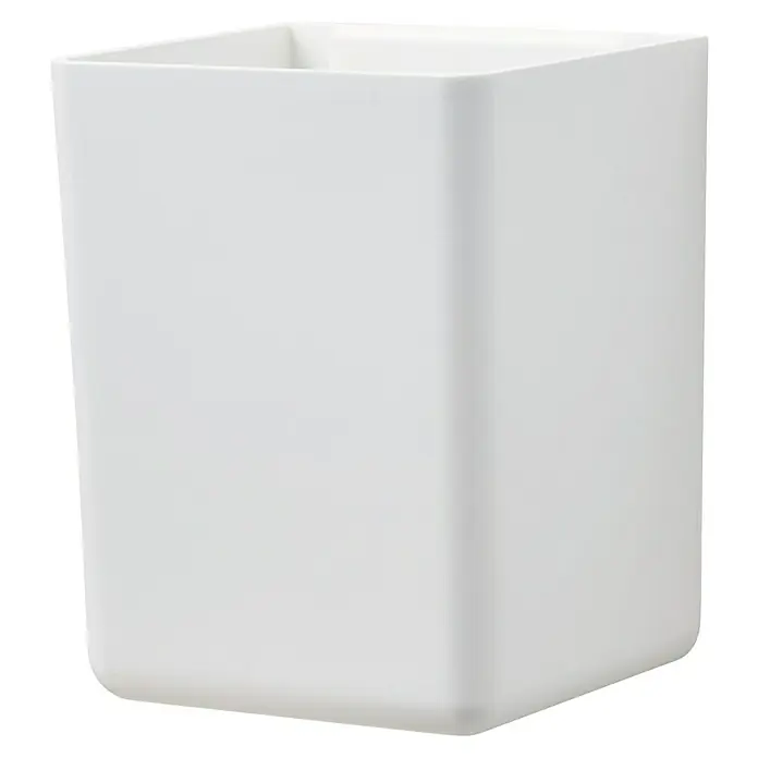 Tesa Caja de almacenaje sin tapa Baboo - L x An x Al: 8,6 x 8 x 11 cm, Plástico, Blanco - Portalápices blanco rectangular para uso en la oficina o en el hogar. Ideal para guardar lápices, tijeras y otros materiales de oficina.