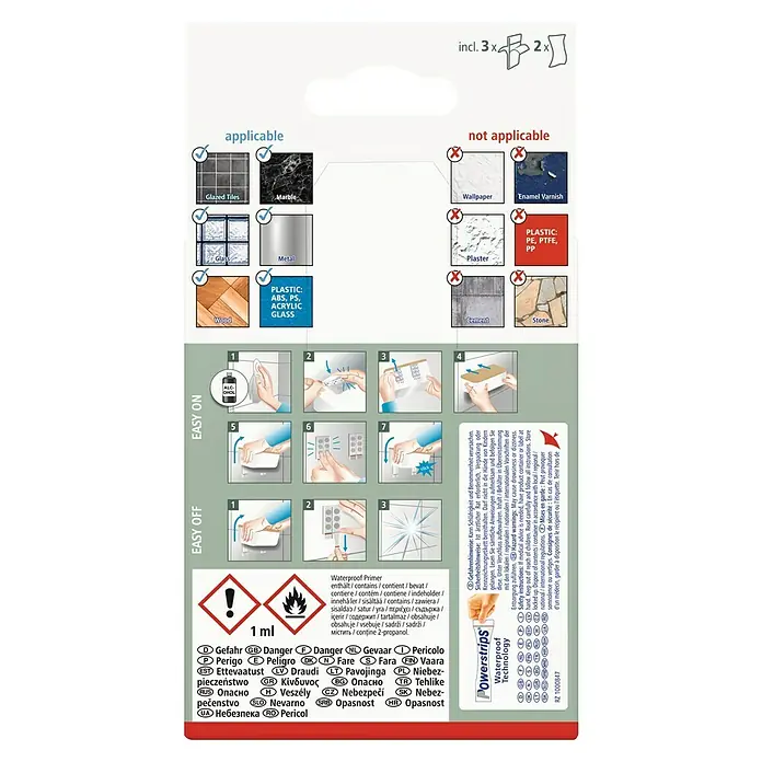 Tesa Caja de almacenaje sin tapa Baboo - L x An x Al: 8,6 x 8 x 11 cm, Plástico, Blanco - Guía de adhesivos: Apto para azulejos, mármol, vidrio, metal, madera y plástico. No apto para papel pintado, barniz, yeso, cemento y piedra.