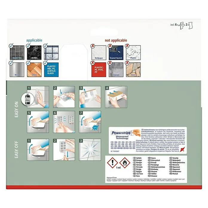 Tesa Caja de almacenaje Baboo XL - L x An x Al: 24,2 x 10,2 x 16 cm, Plástico, Blanco - Información del producto: superficies aplicables y no aplicables, instrucciones de colocación y advertencias de seguridad.