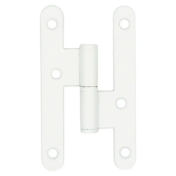 GDK Bisagra - L x An: 100 x 57 mm, Blanco, Puertas de izquierda - Bisagra de puerta de plástico blanco con placas de montaje robustas y una articulación giratoria, asegurando una funcionalidad fiable.