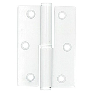 GDK Bisagra plana (L x An: 12,5 x 65 mm, Blanco, Puertas de derecha, Forma placa: Cuadrado)
