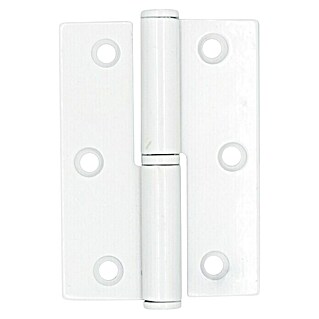 GDK Bisagra plana (L x An: 12,5 x 65 mm, Blanco, Puertas de izquierda, Forma placa: Cuadrado)