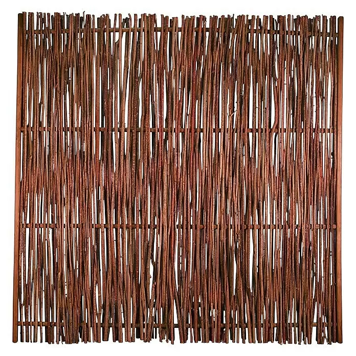 T & J Sichtschutzelement Pepe - B x H: 180 x 180 cm, Holz, Braun - Geflochtenes Zaunelement aus natürlichen braunen Ästen und Zweigen.