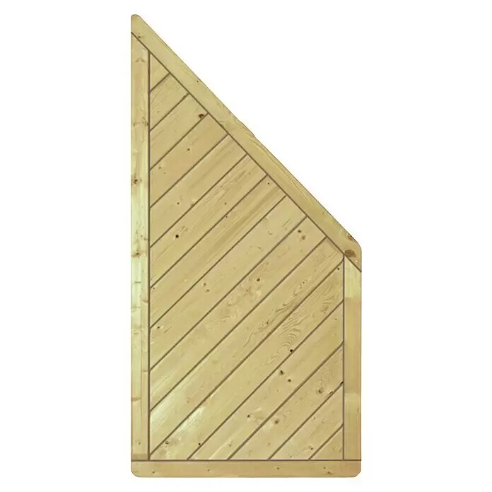 T & J Sichtschutzelement Classic Diagonal - B x H: 90 x 180 cm, Holz, Abgeschrägt - Vorderansicht