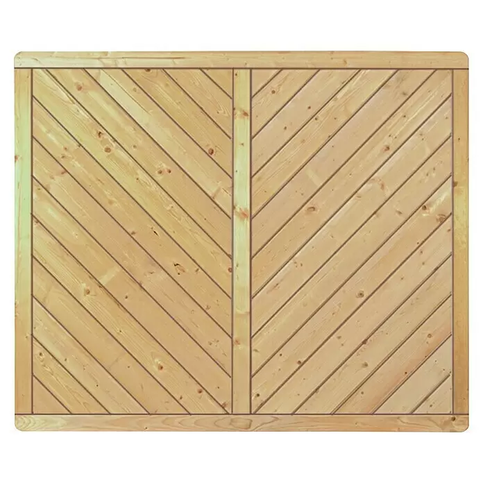 T & J Sichtschutzelement Classic Diagonal - B x H: 180 x 150 cm, Holz, Gerade - Vorderansicht