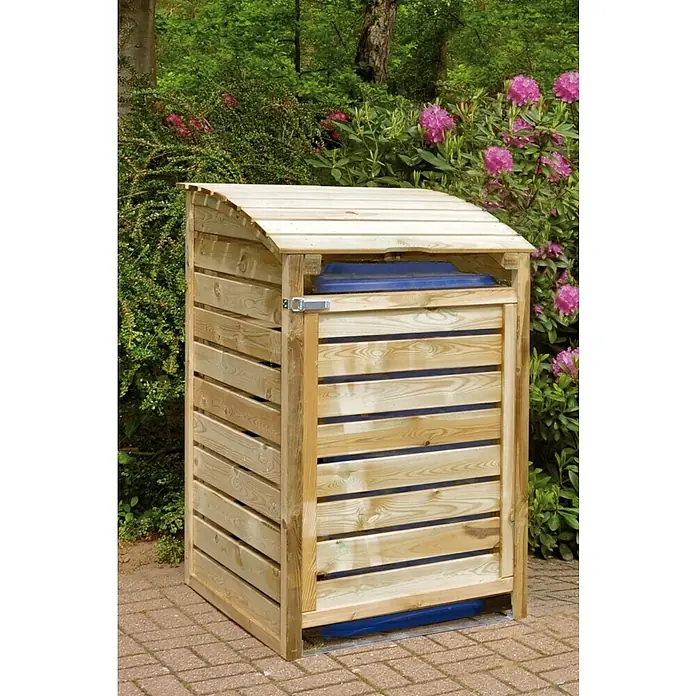 T & J Mülltonnenbox Henri - 75 x 90 cm, Holz, Natur, Geeignet für Anzahl Mülltonnen: 1 Stk. - Holzverkleidung für Mülltonnen im Garten, um die Mülltonne optisch zu verbergen und die Umgebung aufzuwerten. Schützt vor Witterung.
