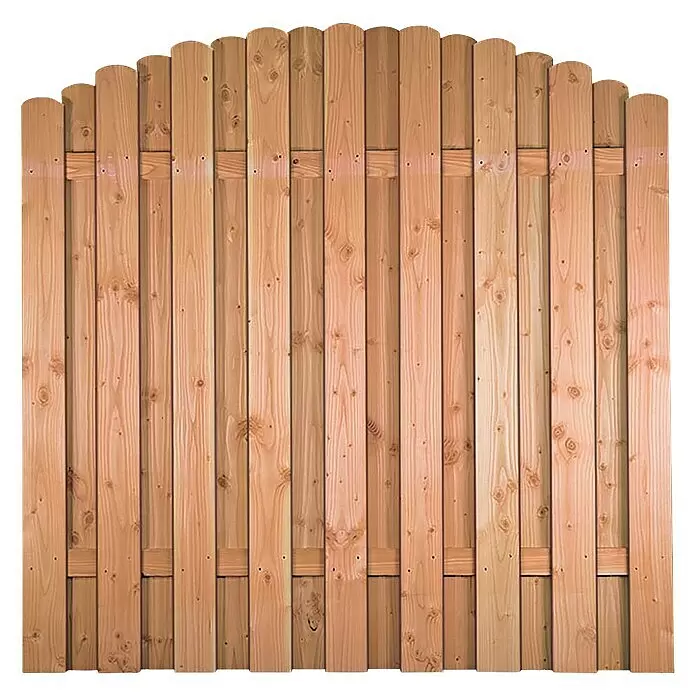 T & J Sichtschutzelement Baseno - B x H: 180 x 180 cm, Holz, Natur, Mit Bogen - Vorderansicht