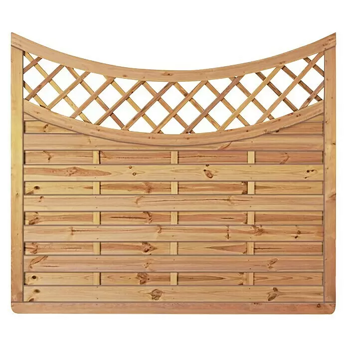T & J Sichtschutzelement Avantgarde - 180 x 160 cm, Holz, Kesseldruckimprägniert, Mit Doppelbogen - Vorderansicht