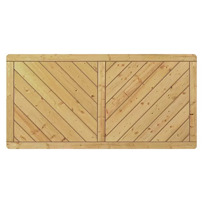 T & J Sichtschutzelement Classic Diagonal - B x H: 180 x 90 cm, Holz, Kesseldruckimprägniert Grün, Gerade - Vorderansicht