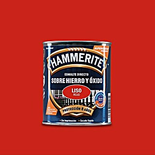 Hammerite Esmalte para metal Hierro y Óxido Liso (Rojo, 750 ml, Liso)