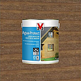 V33 Protección para madera Lasur exterior Agua-Protect (Roble oscuro, 2,5 l, Mate)